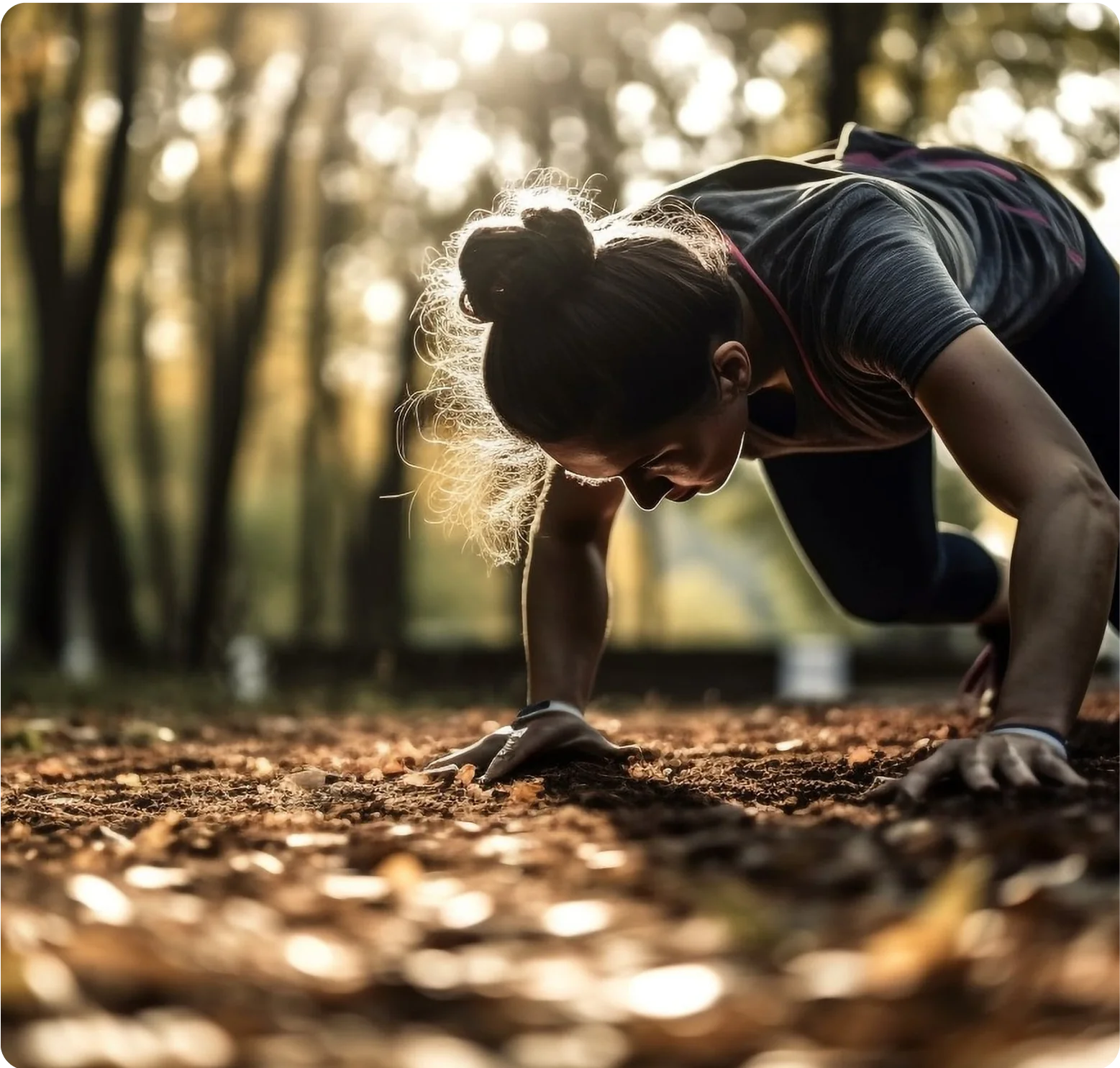 Woman exercising outdoors
